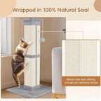 Cat Scratching Post 33 inch for Indoor Cats, High Cat Scratch Post Grey - Image 7