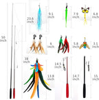Cat Toys Interactive for Indoor Cats, Fishing Pole Toy, Retractable Cat Wand - Image 3