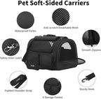 FUKUMARU Cat Carrier, 4 Mesh Windows Small Dog Carrier, 4 Storage Pockets Cat - Image 3