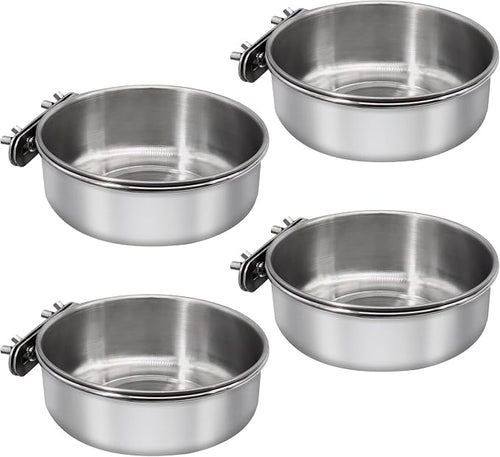 4 Pcs Medium Bird Feeding Dish Cups, Parrot Food Bowl Cage by DVHEY