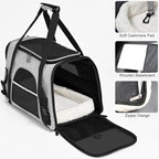 Dog Cat Carrier Soft for Small Pet Up to 16 Lbs TSA Airline Approved Travel - Image 3