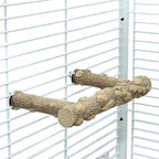 Bird Perch Stand, Bird Cage Top Perch Gym, Natural Wood Parrot Branch - Image 6