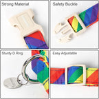 DOGWONG Rainbow Dog Collar, Soft Natural Fabric, Cute LGBTQ Puppy Necklace - Image 3