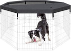 Dog Pen Pet Playpen Dog Fence Pad Indoor Foldable Metal Wire Exercise Puppy by Peekaboo
