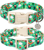 DOGWONG St. Patrick's Day Dog Collar, Lucky Clover Shamrock Green Dog Collar - Image 2