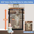 40.5" Extra Tall Baby Gate for Stairs, 40.5"-54.7" Extra Wide Large Dog Pet - Image 2
