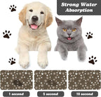 Dog Food Mat, Absorbent Water Bowl Mats Cat Pet Feeding Placemats Brown 12 * 20 - Image 2