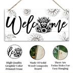 Welcome Sign for Front Door, Welcome Decor Wooden Hanging Sign, Highland Cow - Image 3