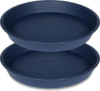 2 Pack of 10 inch Plant Saucer Gray, Heavy Duty Plastic Plant Saucer 10 inch by Bleuhome