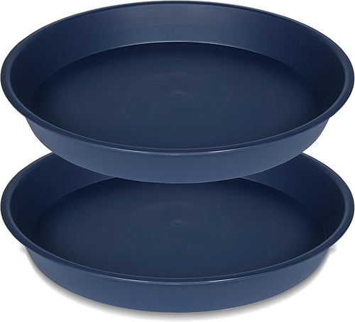 2 Pack of 10 inch Plant Saucer Gray, Heavy Duty Plastic Plant Saucer 10 inch by Bleuhome