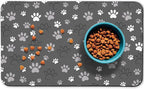 Dog Food Mat, Absorbent Water Bowl Mats Cat Pet Feeding Placemats Dark Gray 12 by Zoeeya