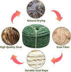 Green Sisal Rope, 1/4 Inch, for Cat Scratching Post, DIY Hemp Twine - Image 4