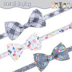 Breakaway Cat Collar with Removable Bow Tie and Bell, Cute Multi-Style Patterns - Image 3
