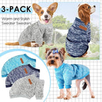 3 Pack Dog Sweaters for Small Dogs Girl Boy Winter Fleece Clothes Warm Soft Dog - Image 3