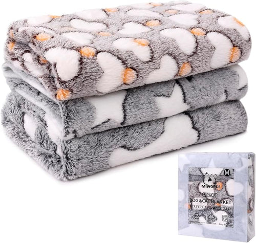 3 Pack Cat and Dog Blanket Soft & Warm Fleece Flanne Pet Blanket, Great Pet by MIWOPET