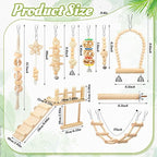 10 Pcs Bird Toys for Parakeets Cage Accessories Parrot Swing Toys and Wooden - Image 2