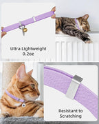Cat Collar with Bell, Stretch Elastic Quick Release, Non Breakaway Lightweight - Image 2