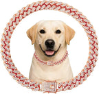 Cuban Link Dog Chain Collar Rose Gold Crystal Dog Necklace Metal by Unknown