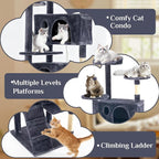 DUMOS 80-inch Indoor Cat Tree Tower –Multi-Level Pet House - Image 4