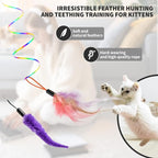 Interactive Cat Toys for Indoor Cats, Automatic Hanging Door Feather Toy Mouse - Image 3