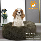 Calming Donut Dogs Beds for Small Dogs Washable, 23inch Plush Round Pet Bed for - Image 2