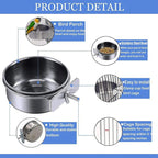 Tfwadmx Bird Feeding Dish Cups Parrot Food Bowl Clamp Holder Coop Cup, Bird - Image 4