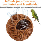 BNOSDM Rattan Parrot Nesting House Bird Nest Parakeet Hanging Swing Soft - Image 5
