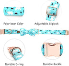 Dog Collar, Bow Dog Collar Blue Bear Pattern Pet Collar Dog Cute Bow Tie Soft - Image 2