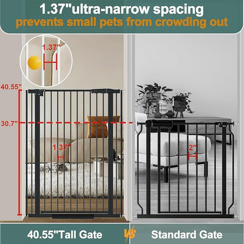 40.55" Tall, 34.05-45.86 Inch Wide, 1.37" Ultra Narrow Spacing Dog Pet Baby - Image 2