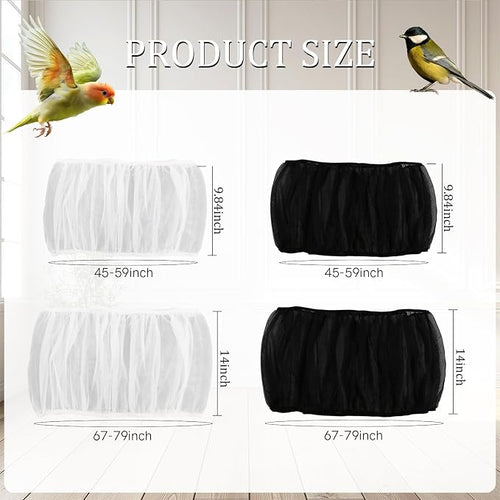 4 PCS Bird Cage Cover, Universal Bird Cage Seed Catcher, Adjustable Elastic - Image 2