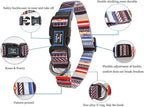 Roses&Poetry Dog Collar with Colourful Stripe Patterns, Adjustable Durable - Image 2