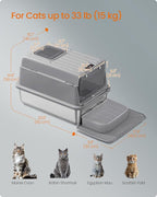 Feandrea Stainless Steel Cat Litter Box - Image 6