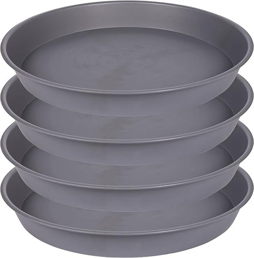 4 Pack of 13 14 inch Plant Saucer, Heavy Duty Plastic Plant Drip Trays 14" Round by Bleuhome