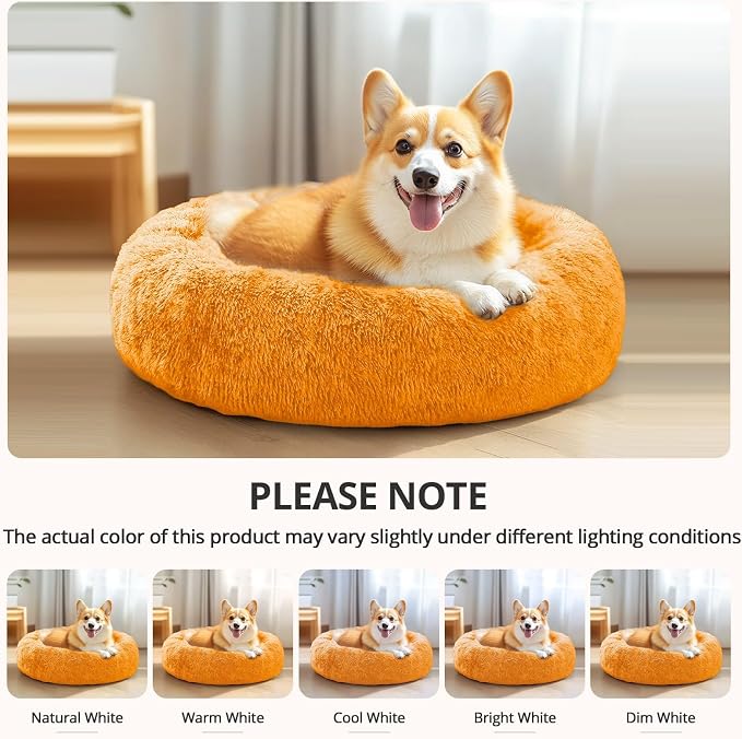 JOLLYVOGUE Calming Dog Bed Large Size Dog, Anti-Anxiety Donut Large Pet Bed - Image 8