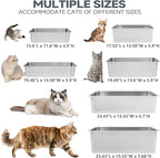 Kirecoo Stainless Steel Litter Box, Large Low Entry Metal Cat Pan Box, Indoor - Image 7