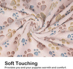 Dono 1 Pack 3 Dog Blankets for Small Dogs, Soft Fluffy Paw Print Pattern Fleece - Image 3