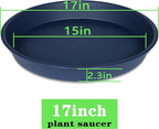 4 Pack of 16 17 inch Plant Saucer, 2.3" Depth, Heavy Duty Deep Plant Trays - Image 2