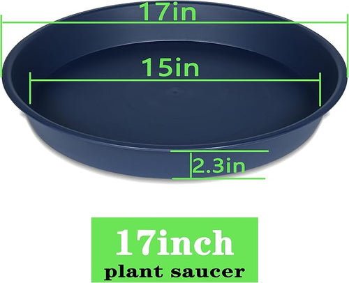 4 Pack of 16 17 inch Plant Saucer, 2.3" Depth, Heavy Duty Deep Plant Trays - Image 2