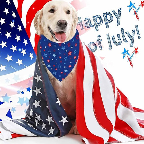 4th of July Dog Bandanas, 2 Pack Reversible USA Patriotic Bandana - Image 2
