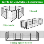 Dog Playpen Outdoor Extra Wide 16 Piece Panels Heavy Duty Dog Fence 24" Height - Image 9