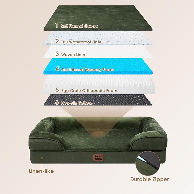 EHEYCIGA Orthopedic Dog Beds for Large Dogs, Waterproof Memory Foam Large Dog - Image 5