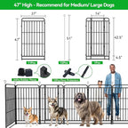Heavy Duty Dog Playpen: 12 Steel Panels 47" Height, Square Steel Pipe - Image 5