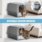 Enclosed Stainless Steel Cat Litter Box - Image 5