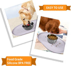 100% Waterproof 0.5" Raised Edge BPA Free Silicone Dog Food Mat, Pet Cat - Image 7