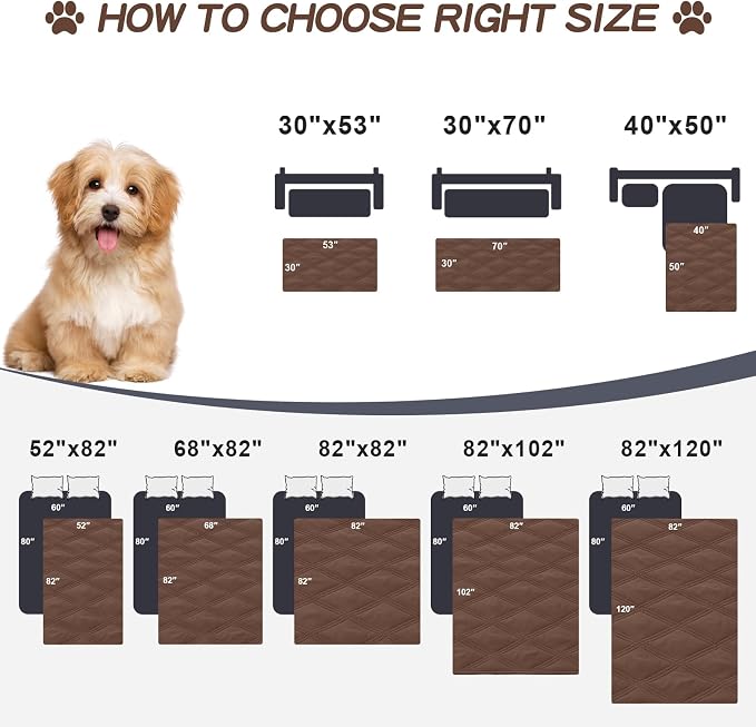 Smiry Waterproof Dog Bed Cover Blanket 82x120, Soft Reversible Pet Blanket - Image 6