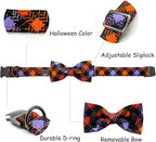 Halloween Dog Collar, Pet Collar Bow Plaid Puppy Collars Girl Boy Holiday Pet - Image 2