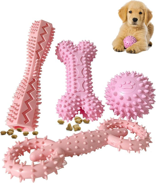 4 Pack Puppy Teething Toys Dog Durable Chew Toys Soft Rubber Toy Dog Teeth by Cdyzqikm
