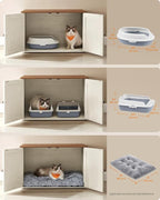 Feandrea Cat Litter Box Enclosure, Litter Box Furniture Hidden, Indoor Cat House - Image 3