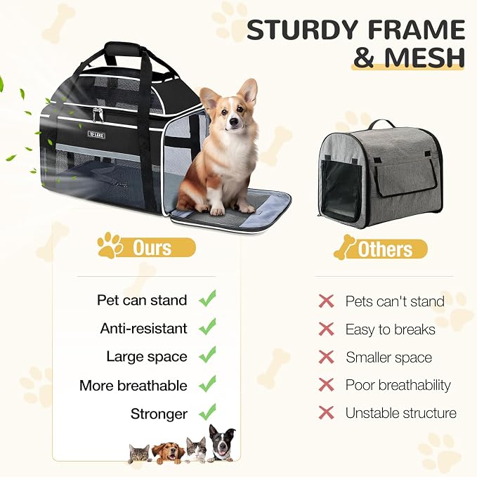 Lekereise Top-Expandable Pet Carrier 18x13x9.5 Inch Southwest Frontier Airline - Image 8