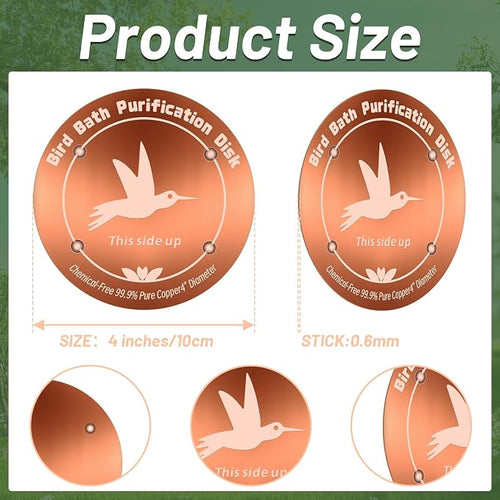 3PCS Pure Copper Bird Bath Purification Disk - Image 2
